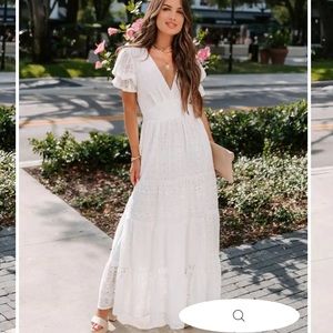 Vici Behold Crochet Maxi Dress - White - Small - NWT